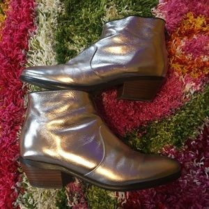 Boden silver leather booties